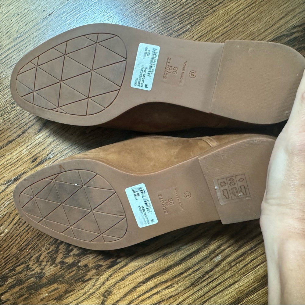 Schutz Suede Loafers Cognac Brown size 9 FIRM PRICE - Picture 8 of 10